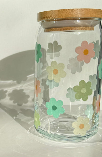 Daisy Glass Cup 16oz