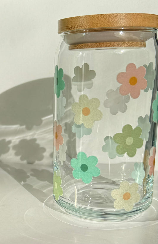 Daisy Glass Cup 16oz